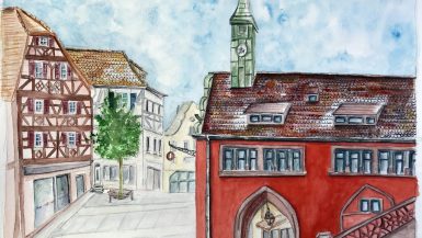Altes Rathaus de Lahr/Schwarzwald à l'aquarelle